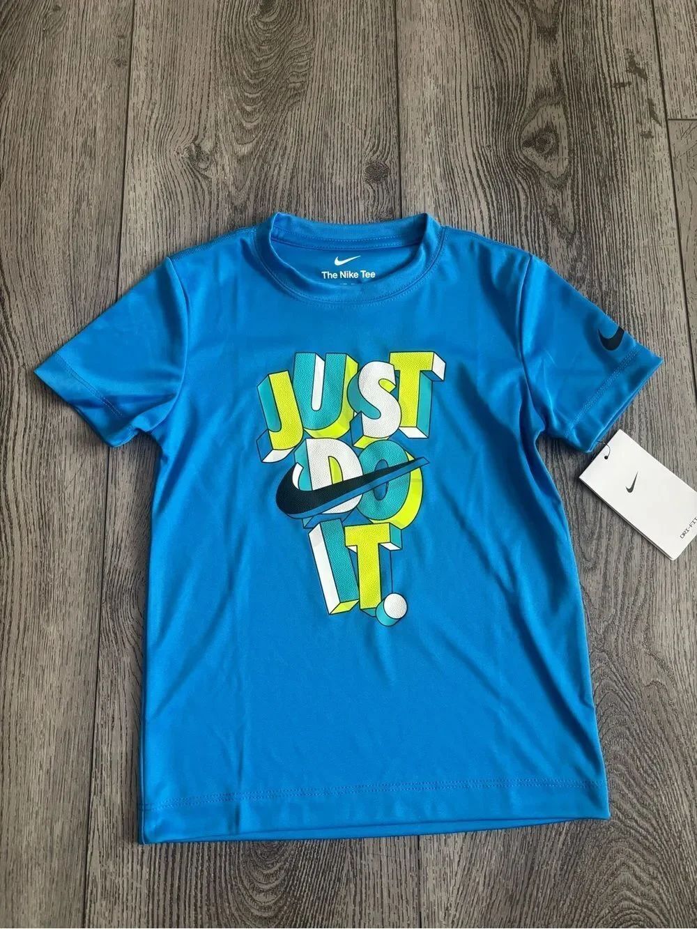 Nike Kids' Blue 'Just Do It' Short Sleeve Tee